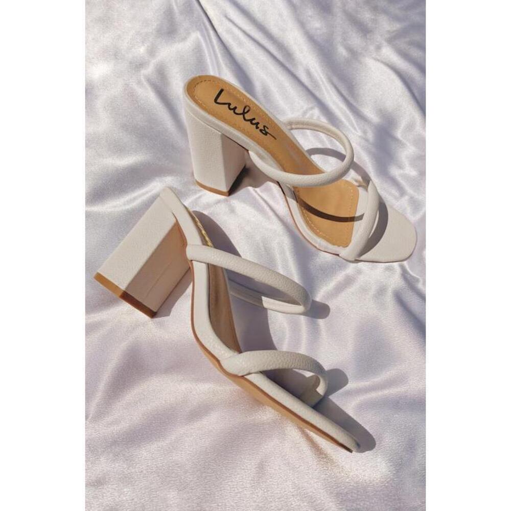 Lulus Addien White High Heel Sandals - Size 10